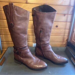 SAM EDELMAN Women's Penny Leather Riding Boots in whiskey leather